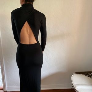 Babaton Backless Bodycon Turtleneck Dress